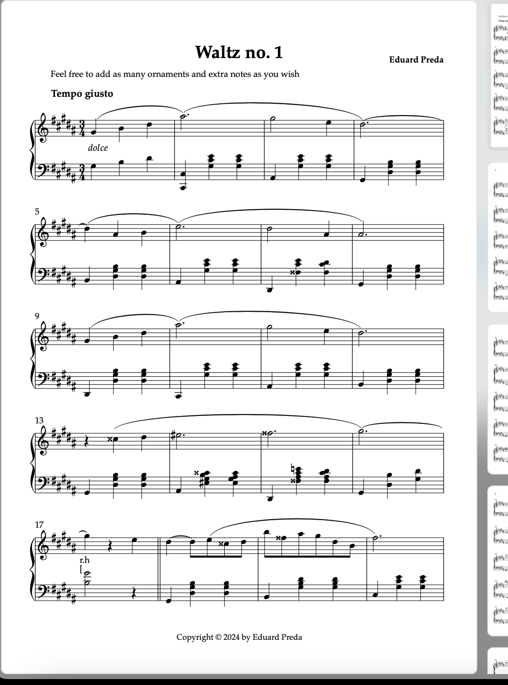 Waltz - Sheet Music
